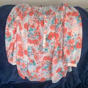 Long sleeve flower blouse